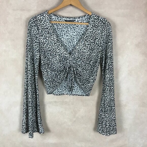 SHEIN Bell Sleeve Crop Top NWOT 8-10 - Picture 4 of 11